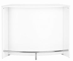 Meuble bar blanc SNACK 134 cm – Comptoir de cuisine avec rangement et portes coulissantes