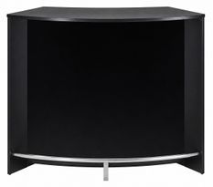 Meuble bar noir SNACK 134 cm – Comptoir de cuisine avec rangement et portes coulissantes
