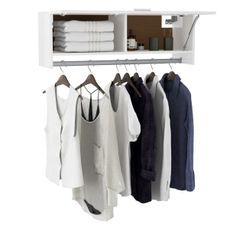 Meuble d’entrée mural avec penderie 100 cm – Modèle Refleta