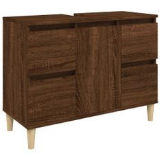 Meuble d'évier chêne marron 80x33x60 cm bois d'ingénierie