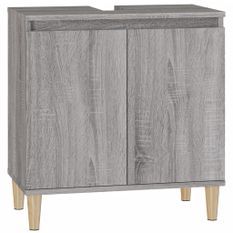 Meuble d'évier sonoma gris 58x33x60 cm bois d'ingénierie