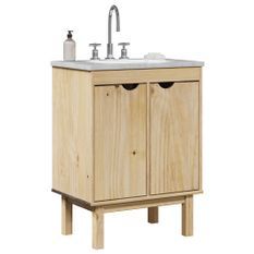 Meuble de lavabo de salle de bain OTTA 59x40x80 cm bois massif