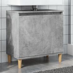 Meuble de lavabo gris béton 58x33x60 cm bois d'ingénierie