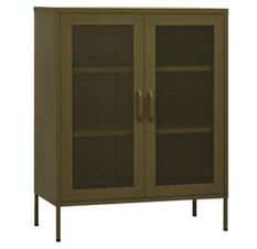 Meuble de rangement 2 portes avec grillage Klako 80 cm - Acier mat