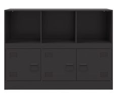 Meuble de rangement 3 portes 3 niches en acier Lazard 99 cm - Style Industriel