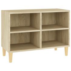 Meuble de rangement avec pieds en bois massif Chêne sonoma 69,5x30x50 cm