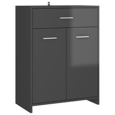 Meuble de rangement Gris brillant 60x33x80 cm