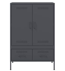 Meuble de rangement haut 2 portes 2 tiroirs en acier Klavin 68 cm - Style Industriel