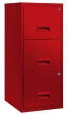 Meuble de rangement métal rouge 3 tiroirs Bolan H 96 cm