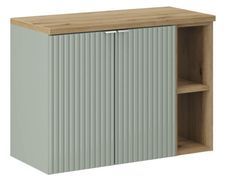 Meuble de salle de bain suspendu 2 portes avec plan de travail NOVA 80 cm