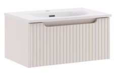 Meuble de salle de bain suspendu SKY taupe avec vasque encastrée
