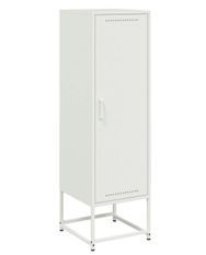 Meuble haut de rangement 1 porte 3 niveaux en métal Rako 36 cm - Style Industriel