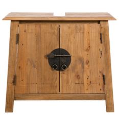 Meuble lavabo de salle de bain en pin massif recyclé 70 x 32 x 63 cm