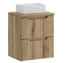 Meuble salle de bain suspendu 2 tiroirs NOVA 50 cm avec vasque blanche GAJA – Élégance minimaliste et gain de place