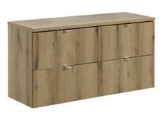 Meuble salle de bain suspendu 4 tiroirs NOVA OAK 120 cm