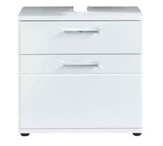 Meuble sous vasque 1 porte 1 tiroir mélaminé blanc Micko