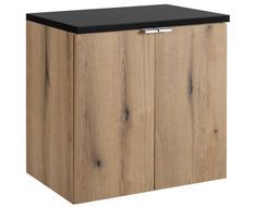 Meuble sous-vasque suspendu 2 portes avec plan NOVA OAK – Naturel et rangement pratique