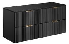 Meuble sous-vasque suspendu 4 tiroirs ADEL 120 cm avec plan de travail – Design rainuré