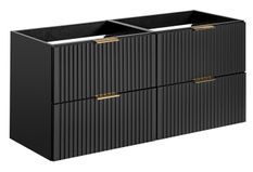 Meuble sous-vasque suspendu 4 tiroirs ADEL 120 cm – Design rainuré