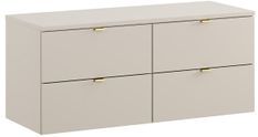 Meuble sous vasque suspendu DALIA Cachemire 120 cm avec plan de travail – 4 tiroirs