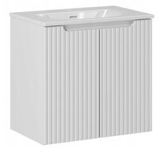 Meuble suspendu 2 portes avec vasque encastrée NOVA BLANC