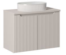 Meuble suspendu 2 portes avec vasque ovale blanche NOVA
