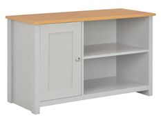 Meuble TV 1 porte bois gris Patt