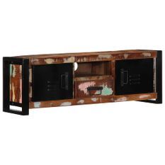 Meuble TV 100x30x35 cm bois de récupération massif
