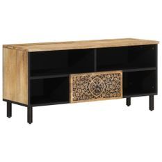 Meuble TV 100x33x46 cm bois massif de manguier