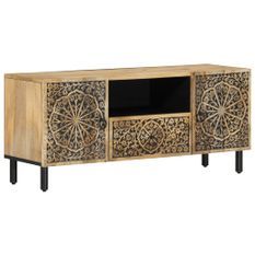 Meuble TV 105x33x46 cm Bois massif de manguier