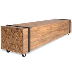 Meuble TV 110x30x32,5 cm Bois de teck massif