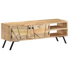 Meuble TV 110x30x40 cm Bois massif de manguier 4