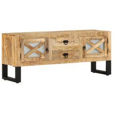 Meuble TV 110x30x45 cm Bois de manguier brut 3