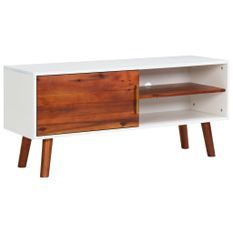 Meuble TV 110x35x50 cm Bois d'acacia solide et MDF 2