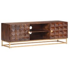 Meuble TV 124x29x45 cm Bois massif de manguier