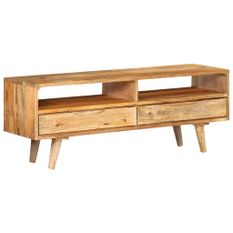 Meuble TV 140x30x41 cm bois massif de manguier