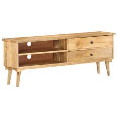 Meuble TV 140x30x50 cm Bois de manguier massif 2