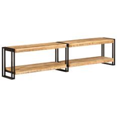 Meuble TV 180x30x40 cm bois massif de manguier