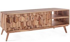 Meuble TV 2 portes 2 niches KANT – bois massif de sheesham – 145 x 35 cm