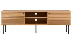 Meuble TV 2 portes KYOTO – Chêne & métal noir