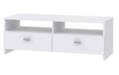 Meuble TV 2 tiroirs bois blanc Basic