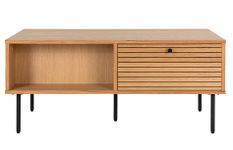 Meuble TV 2 tiroirs KYOTO – Chêne & métal noir