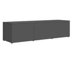 Meuble TV 3 tiroirs bois gris brillant Onic 120 cm