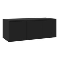 Meuble TV 3 tiroirs bois noir Onic 80 cm