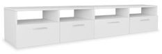 Meuble TV 4 portes 4 niches bois blanc Chickie L 190 x H 36 x P 35 cm