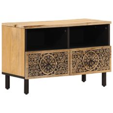 Meuble TV 70x33x46 cm Bois massif de manguier