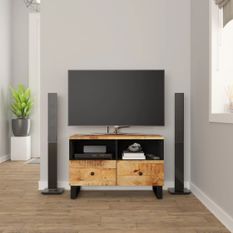 Meuble TV 70x33x46 cm Bois massif de manguier