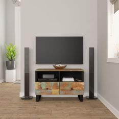 Meuble TV 70x33x46 cm Bois massif de récupération