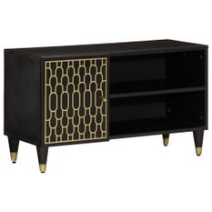 Meuble TV 80x31,5x46 cm bois massif de manguier