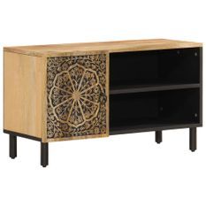 Meuble TV 80x31x46 cm bois massif de manguier